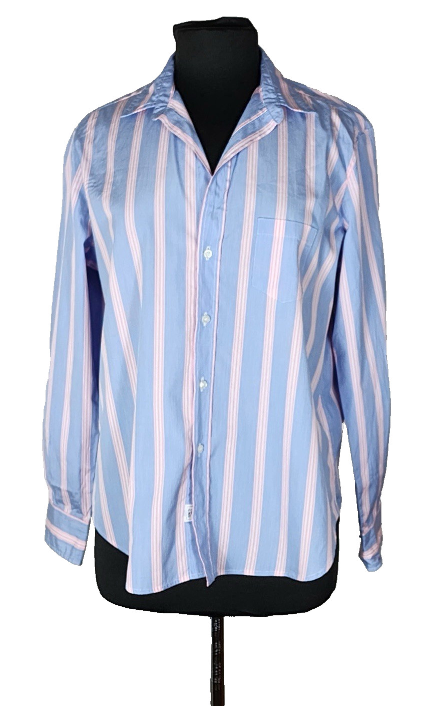 Frank & Eileen Eileen Blue Pink Stripe Italian Cotton Button Shirt Women’s S