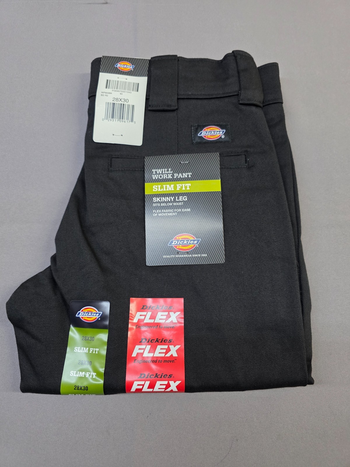 Dickies Men’s Slim Skinny Fit Twill Work Pant