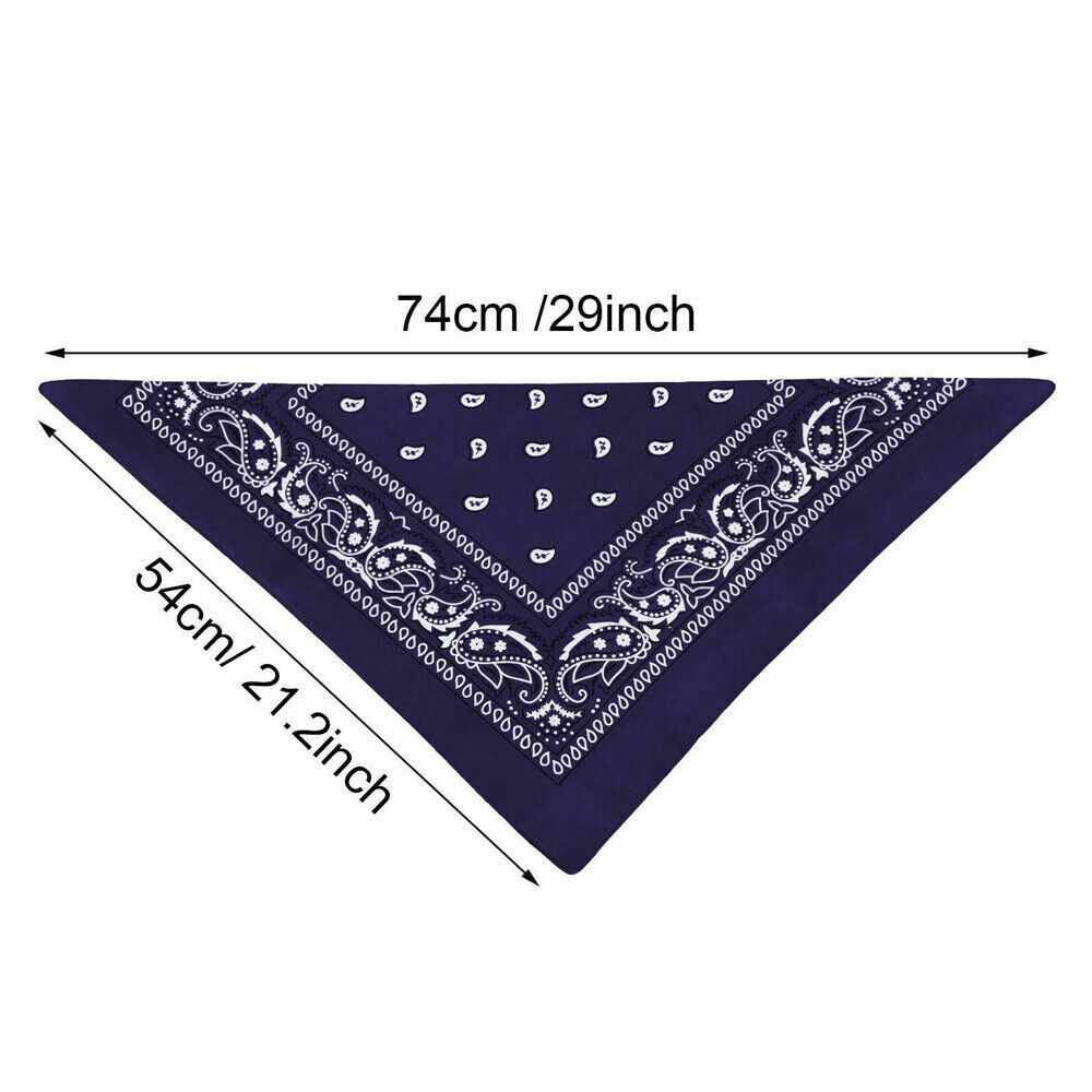 2 Pack Bandana 100% Cotton Paisley Print Double-Sided Scarf Head Neck Face Mask