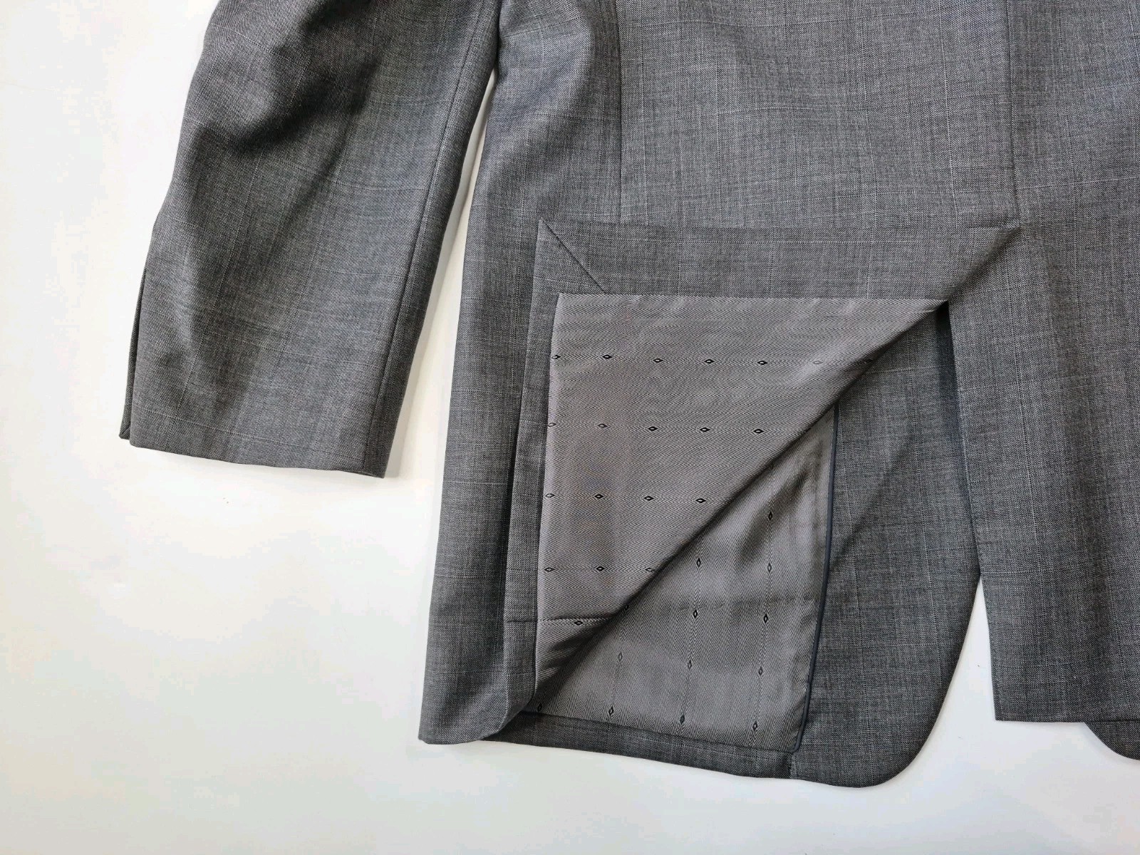 🇺🇸 Joseph & Feiss Mens Wool Sports Coat 44L Gray 2 Button