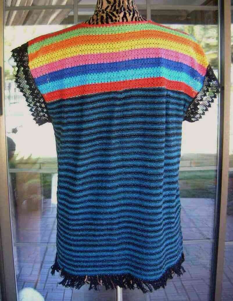Fringe Trim Sleeveless Top Or Swim Suit Cover Up Sz. XL 44″ Bust