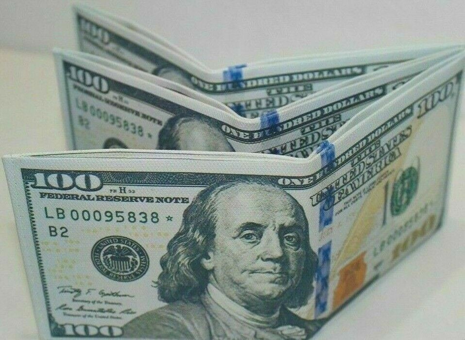 100 Pack – 100 Hundred Dollar Bill Wallets Money Bi-Fold Card Holder – US SELLER