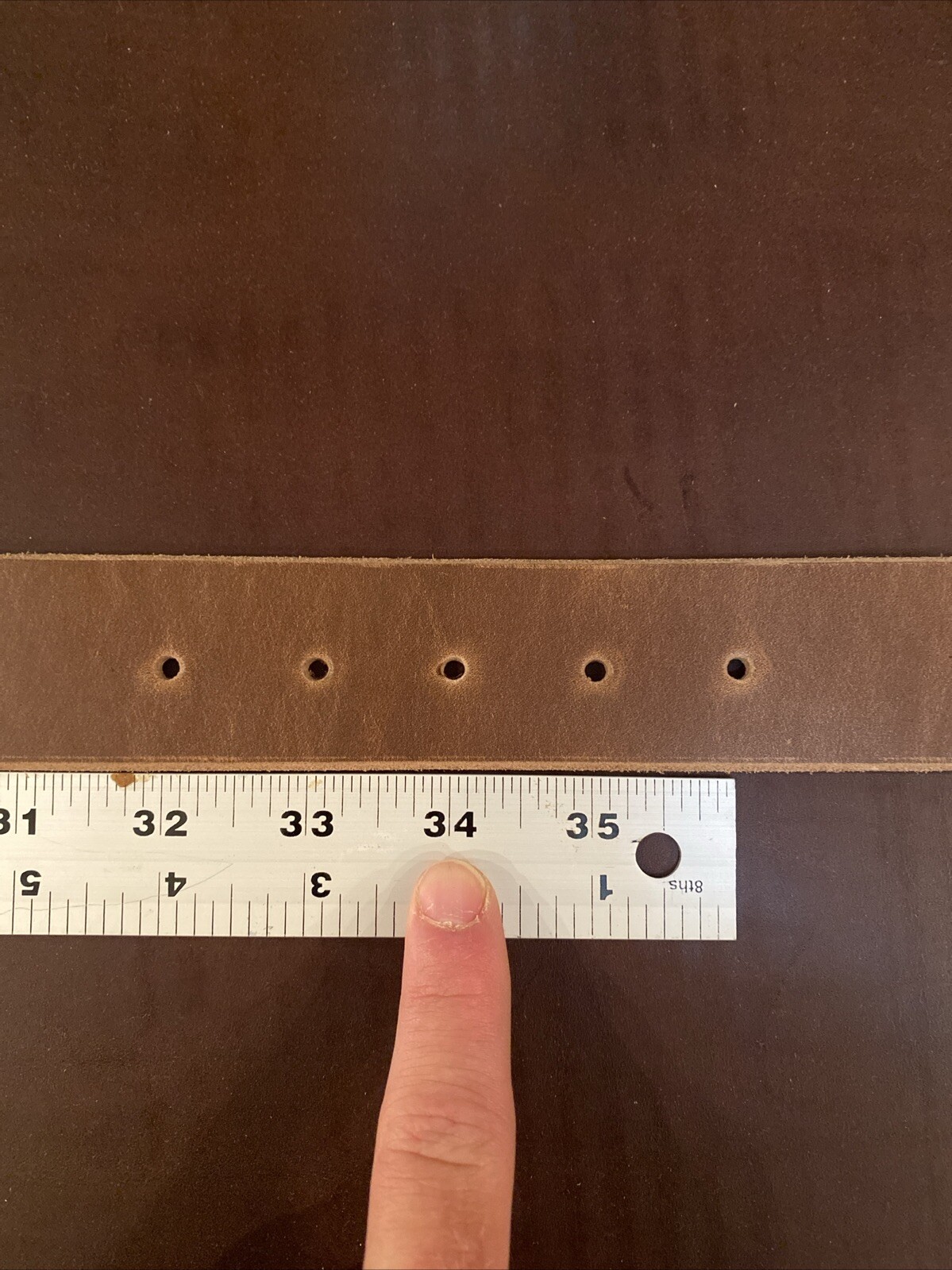 Natural Horween Chromexcel Handmade Leather Belt 1.5 Inch Raw Edge Silver Buckle