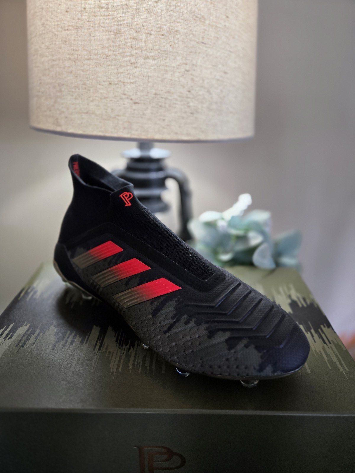 adidas Predator 18+ FG Soccer Cleats Black/Red Camo CM7870 Slip-On