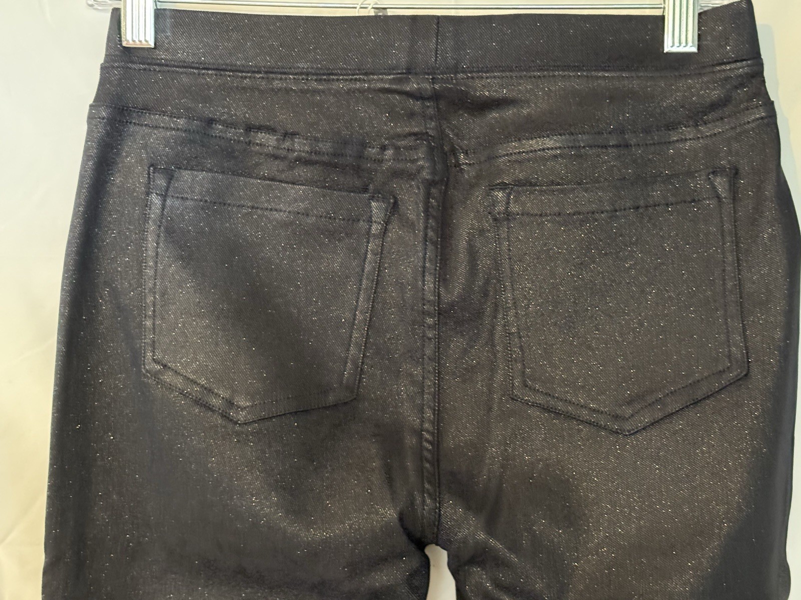 Tractr Sequin Pull On Jeans 6/28 Navy High Rise Skinny NWT
