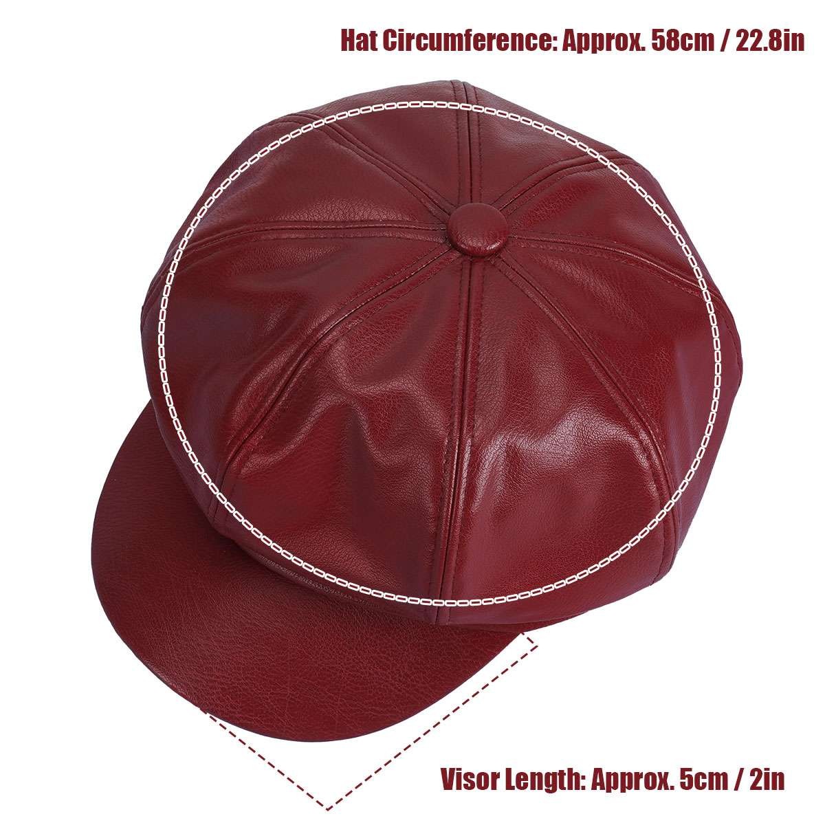 Fashion Women Men PU Leather Baker Boy Peaked Cap Newsboy Hat Visor Cap Hats NEW