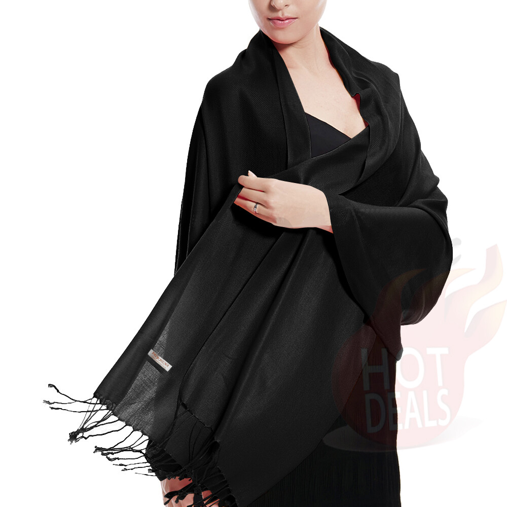 Soft Silk Shawl Wrap Women Pashmina Solid Scarf Stole Cashmere Wool Ladies Scarf