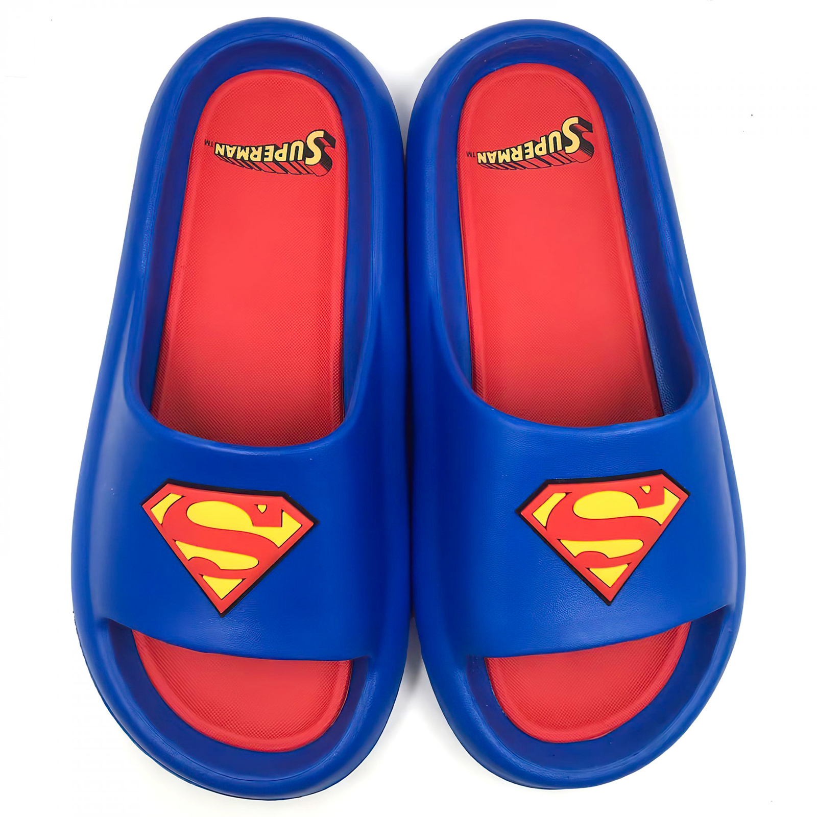 Superman Logo Men’s Cloud Comfort Foam Slide Sandals Multi-Color