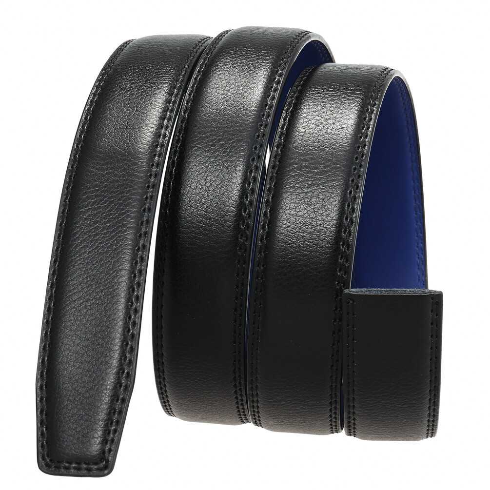 3.1cm Business Men’s Automatic Buckle Belt Multicolor Leather Ratchet Strap Gift