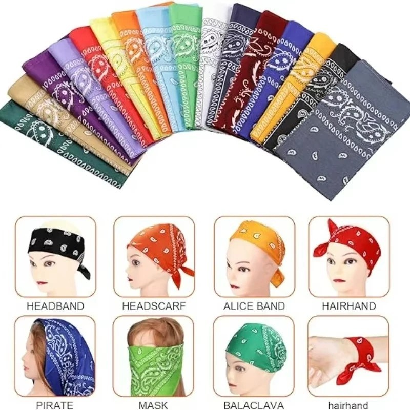 100% Cotton Paisley Bandanas 22″X22″ Scarf Head Neck Bandannas