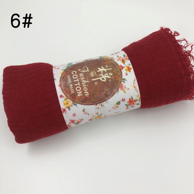 Women Head Scarves Autumn Long Scarf Cotton Hijab Spring Shawl Wrap Solid Linen