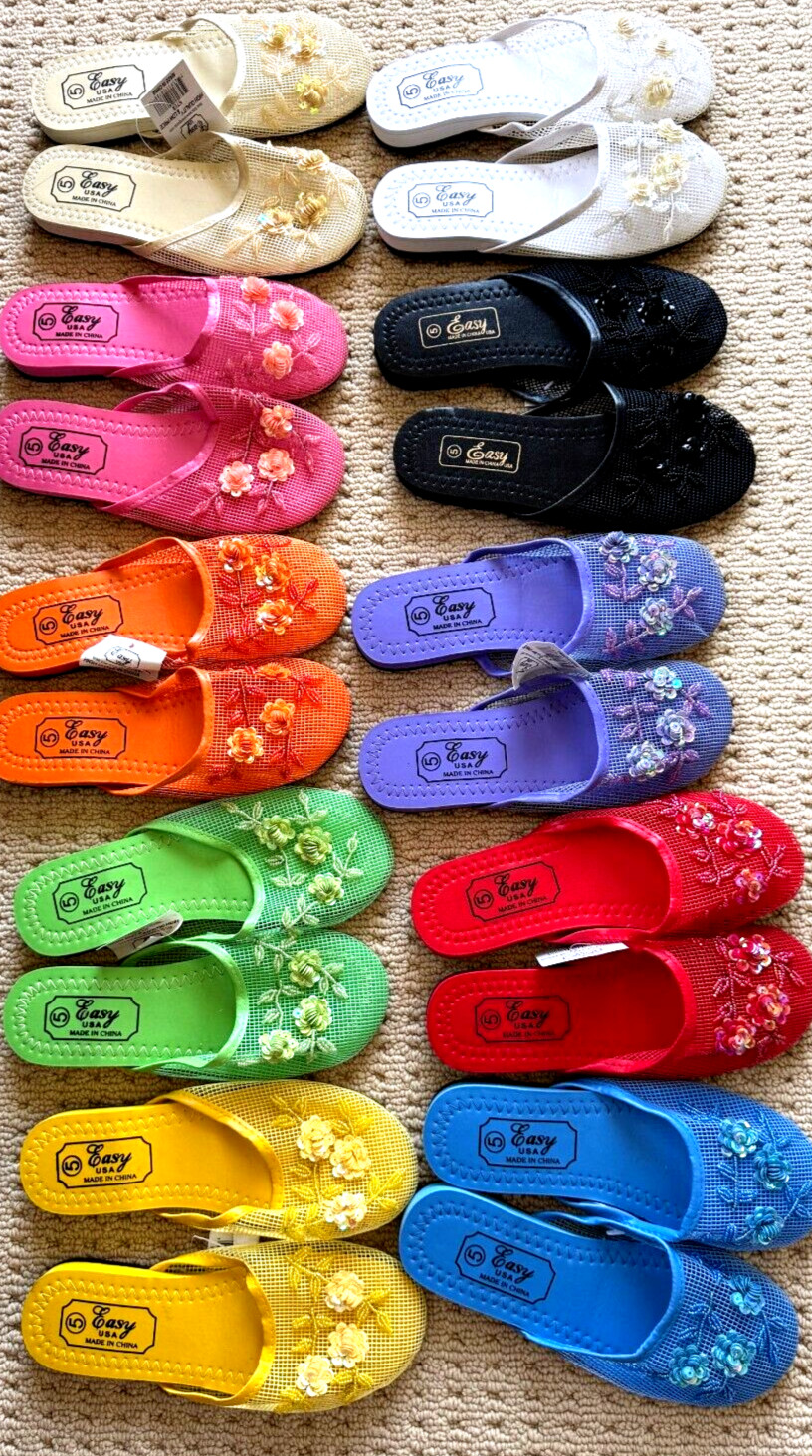Chinese Mesh Slippers Sandals Fits Women Teens Girls Various Colors Sizes