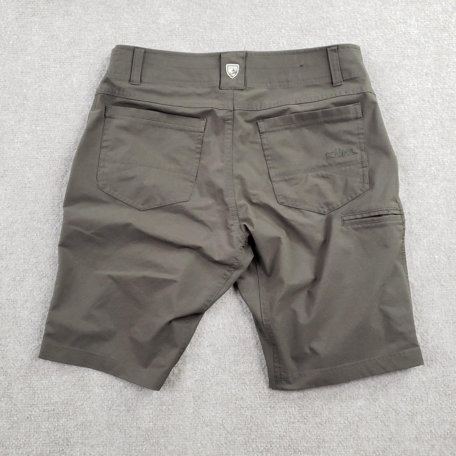 Kuhl Shorts Mens 31 Brown Polyester Pockets 9 In Inseam Hiking Casual Flat Front