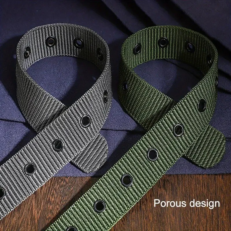 Men Nylon Canvas Tactical Belt Heavy Duty Quick Release Buckle Work Belt