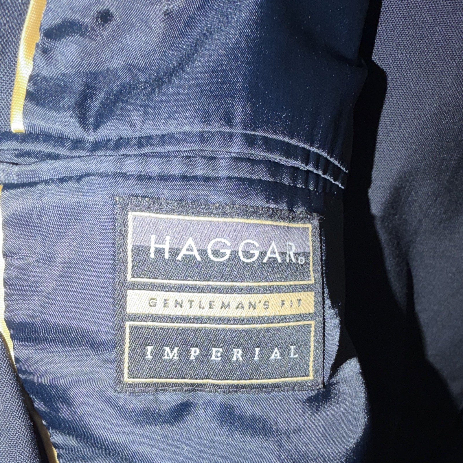 Haggar Imperial Men’s Black 2-Piece Suit Gentleman’s Fit 44R 36×29