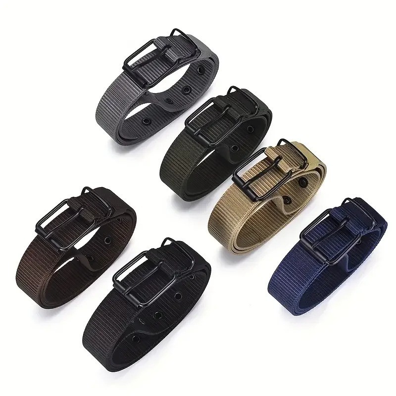 Men Nylon Canvas Tactical Belt Heavy Duty Quick Release Buckle Work Belt