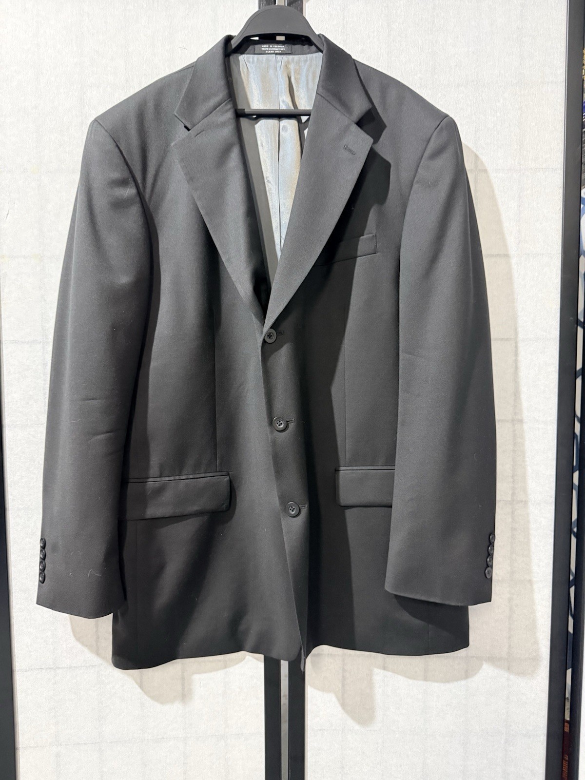 Alfani Men’s Black Solid 1 Piece Suit Jacket L 46 Single-Breasted 3-Button Notch