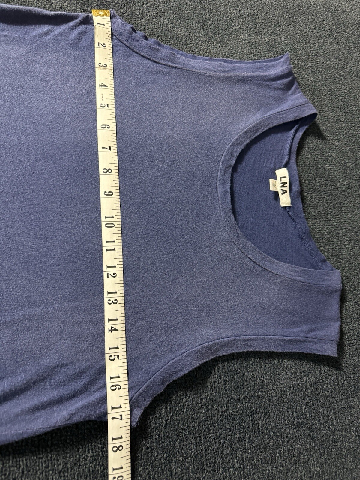 LNA Revolve Blue Muscle Tank Top Soft Thin Boho Navy Blue Yoga XS 100% Cotton