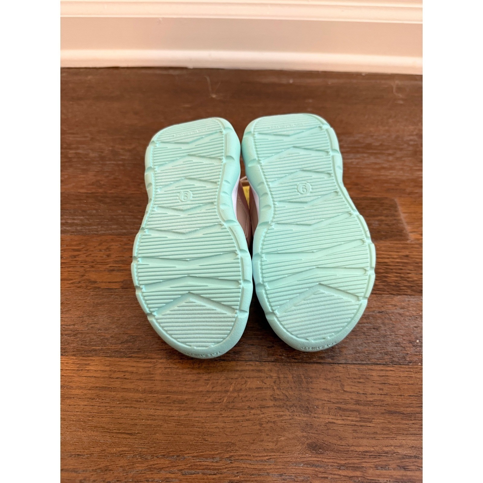 All in Motion Gennie Sneakers Kids Pink Mint Green Slip On Athletic Shoes Size 9