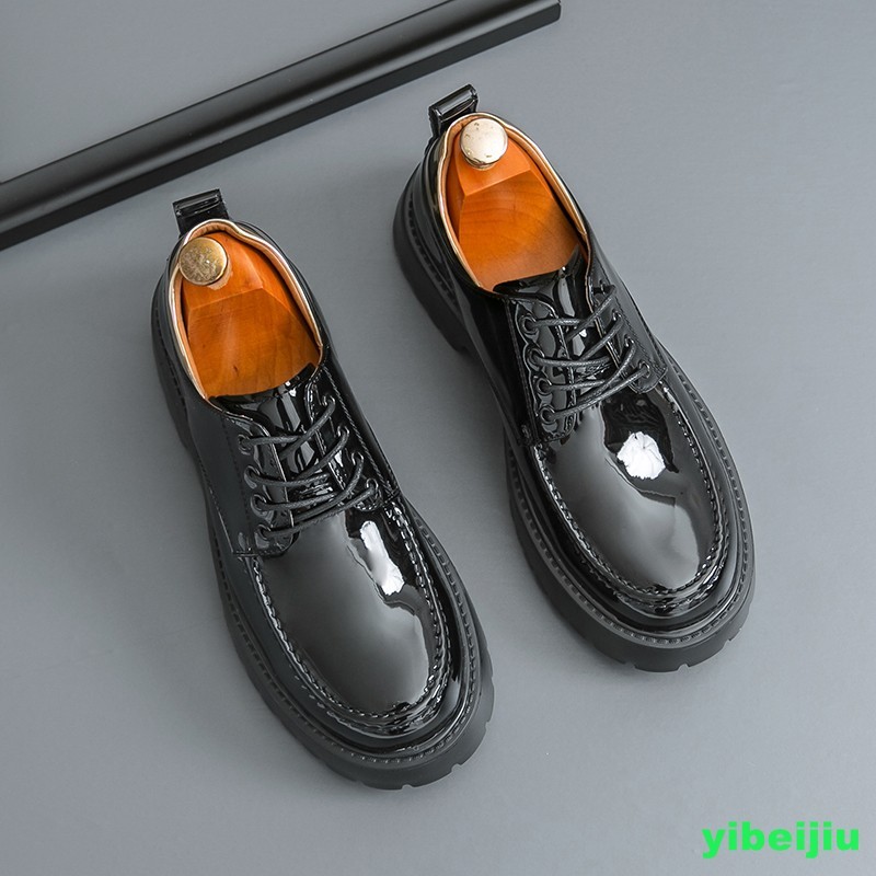 Mens Evening Lace Up Patent Leather Round Toe Derby Evening Shoes Oxford Man New