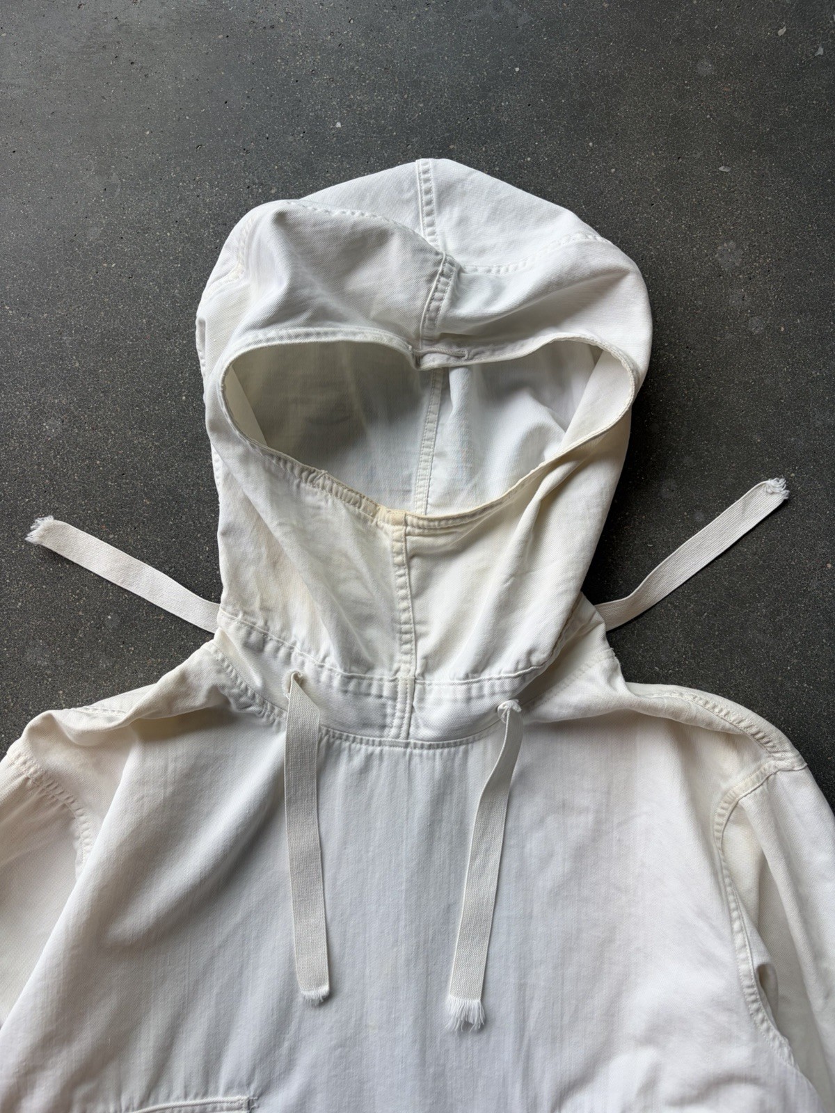 1940s WWII USN US Navy Salvage White Gunner Smock Anorak Jacket