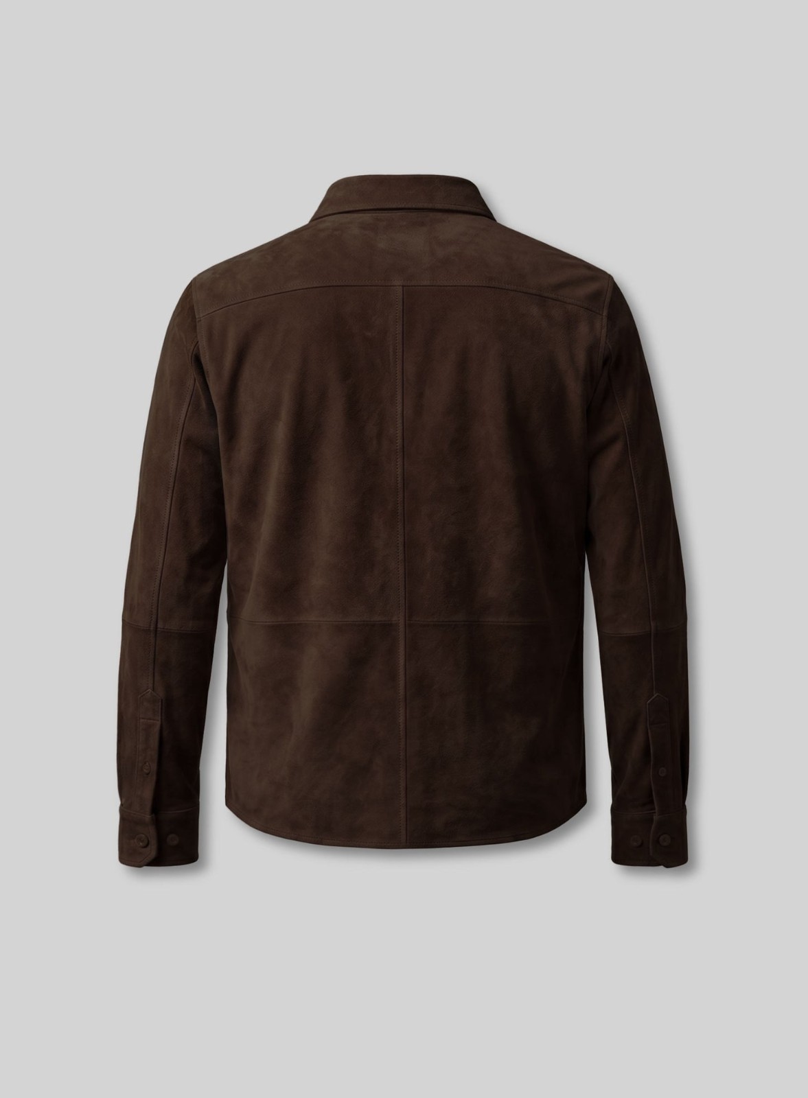 Mens Dark Brown Suede Leather Shirt Jacket Casual Shacket Slim Fit Overshirt New