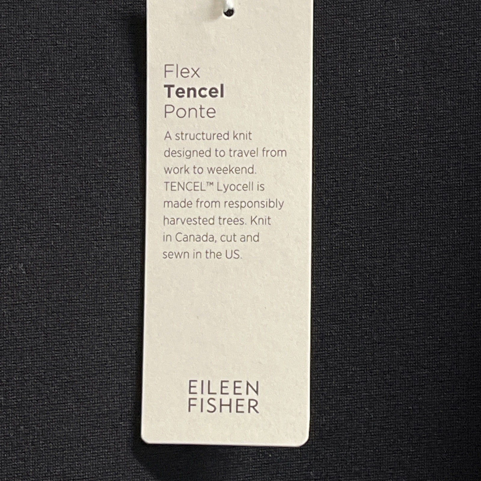 Eileen Fisher Dress Black Flex Tencel Ponte Size XL Capsule Minimalist Neutral