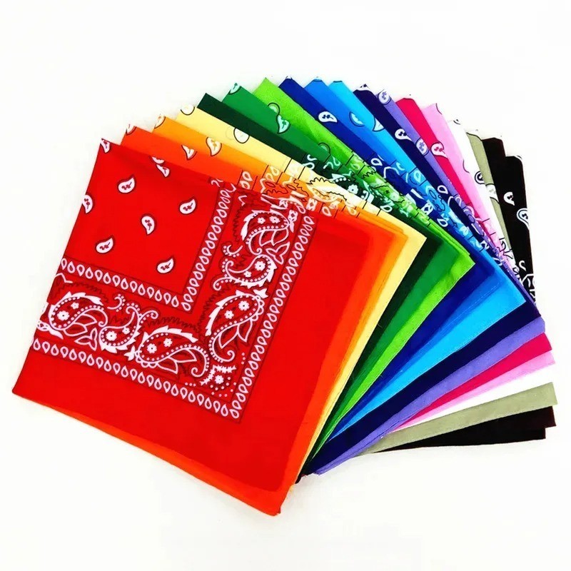 1-10Pcs Bandana 100% Cotton Paisley Print Double-Sided Scarf Head Neck Face Mask