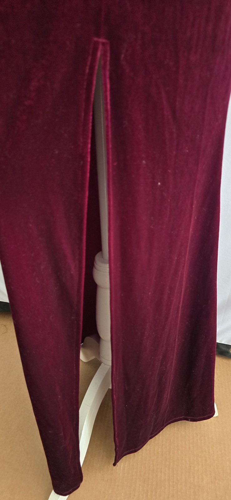 Whimsigoth Velvet Gown Size 10 Burgundy Draped Back Old Money Dark Feminine Core