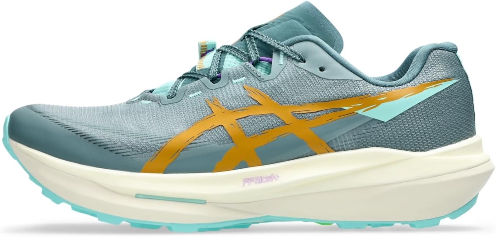 ASICS Unisex FUJISPEED 4 Running Shoes, 8M / 9.5W, Foggy Teal/Sandstorm – Foggy