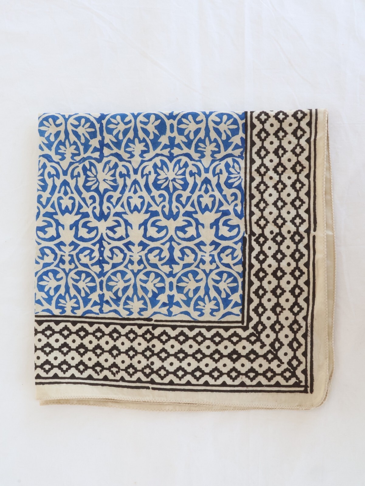 Cotton Bandana Bohemian Style 100% Cotton Neck Scarf Boho Hand Block Print Soft