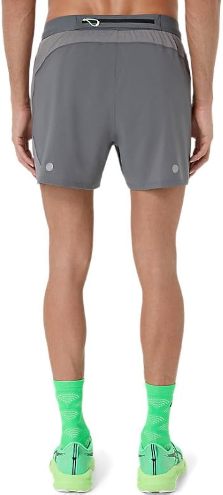 ASICS Men’s Road 5IN Short Running Apparel, L, Clay Grey/Steel Grey/Illuminate G