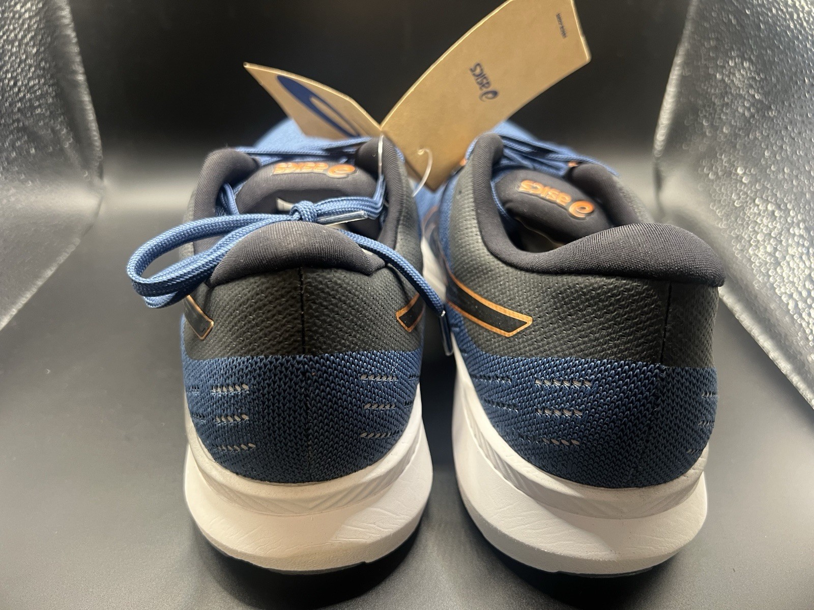 Sz 11 ASICS EzeRide Running Sneakers Low Top Lace Up Blue/Black/Gold