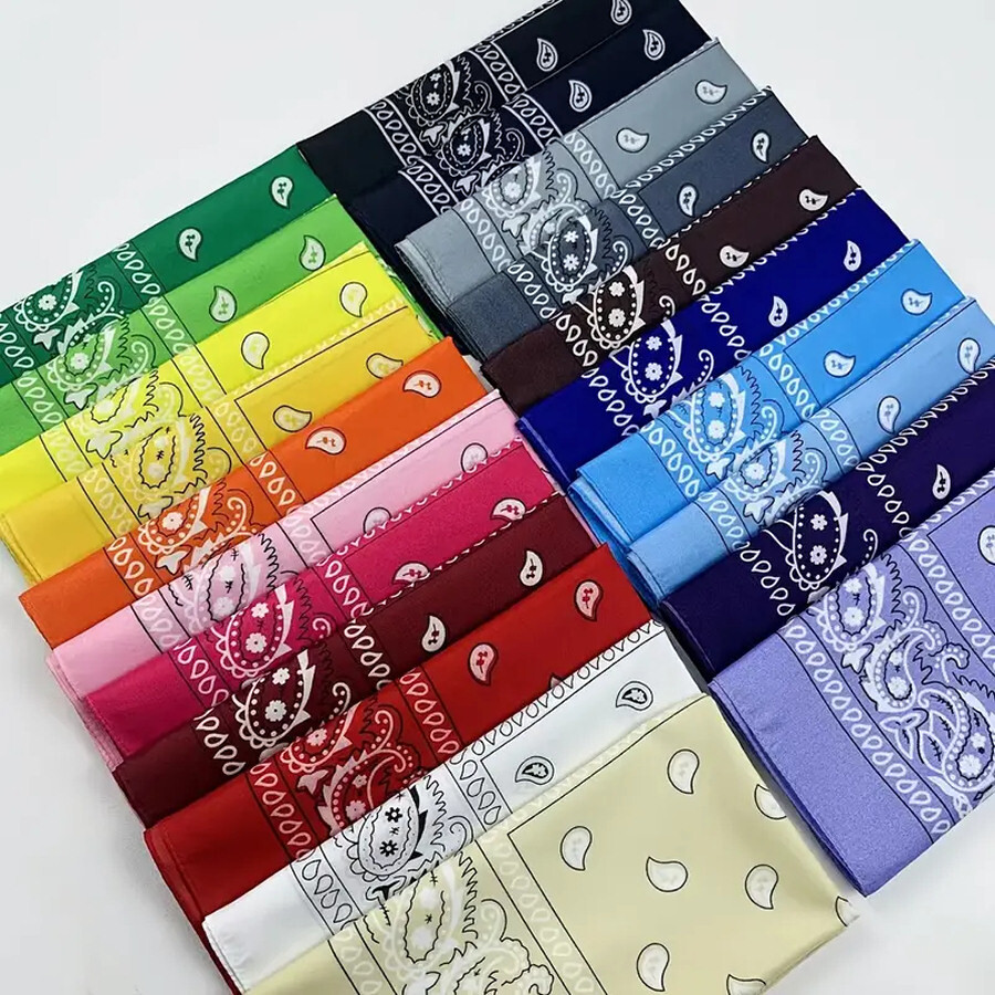3-Pack Bandana 100% Cotton Paisley Print Double-Sided Scarf Head Neck Face Mask