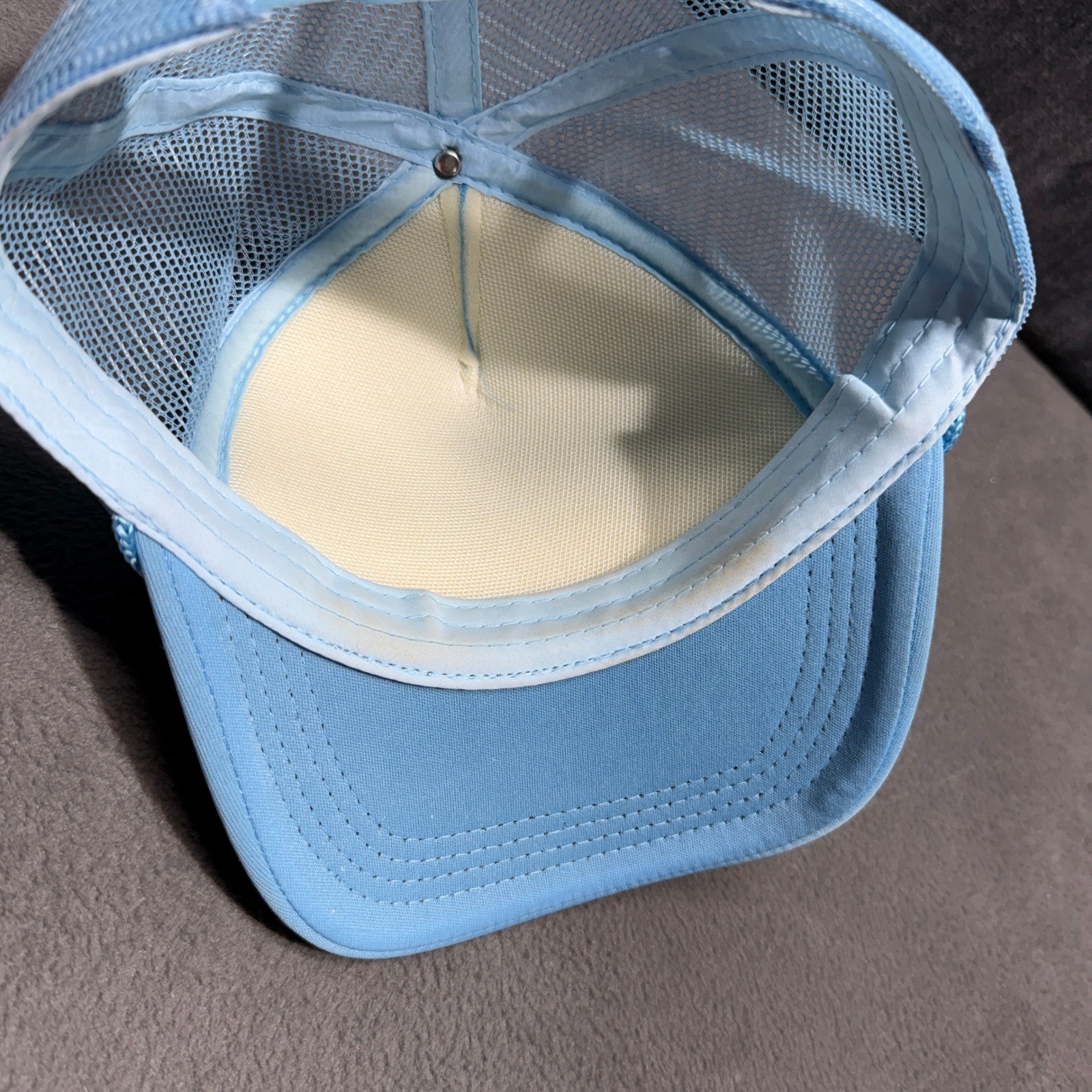 Its Only Money Light Blue Trucker Hat Mesh Back Snapback Slogan Cap