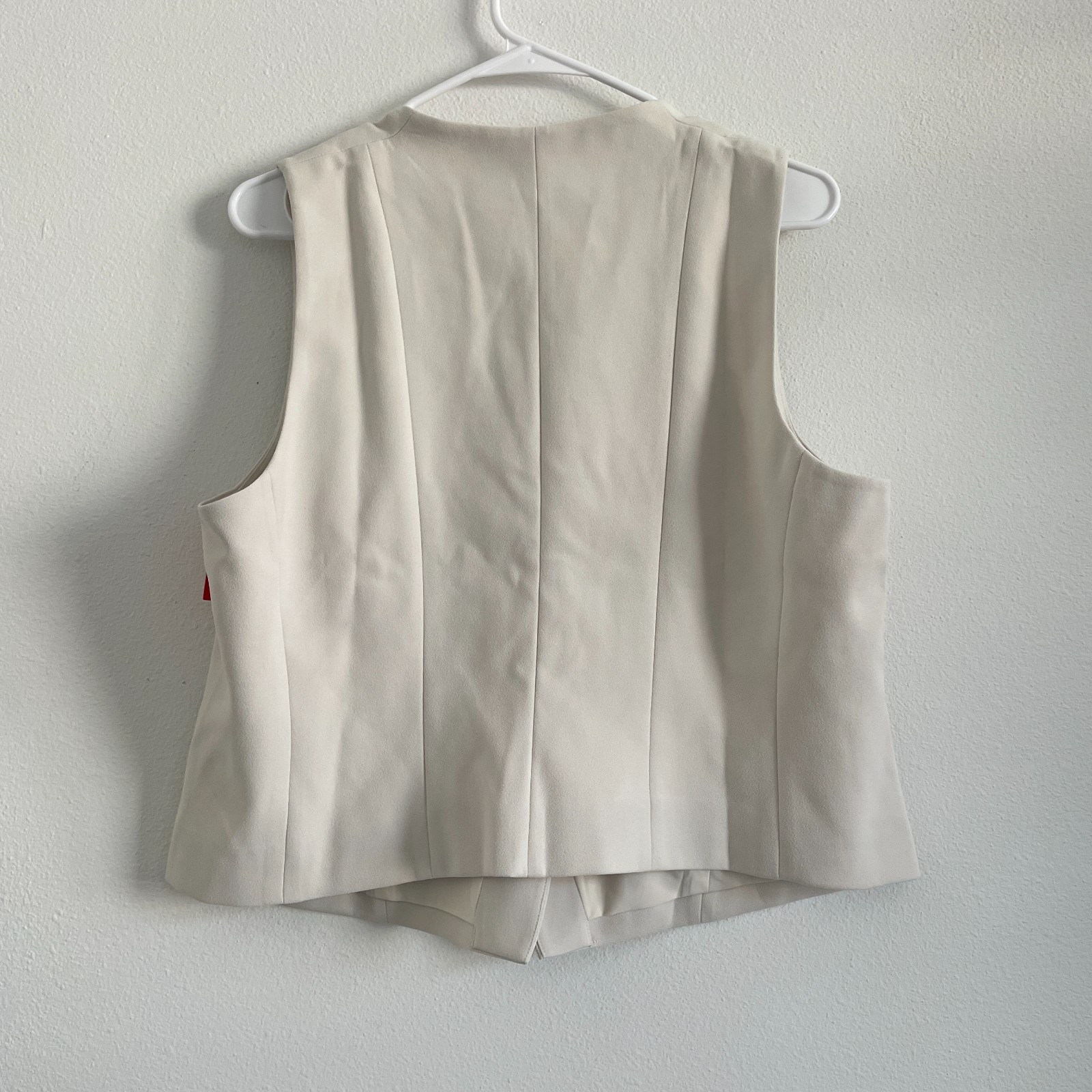 Spanx Crepe Vest Womens XL Tailored 3-Button Capsule Classic Office Parchment