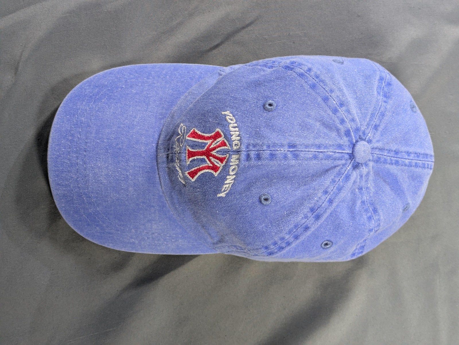 Young Money Racing Hat Strap Back Mens Denim Y2K Blue Cotton Lil Wayne Chambray