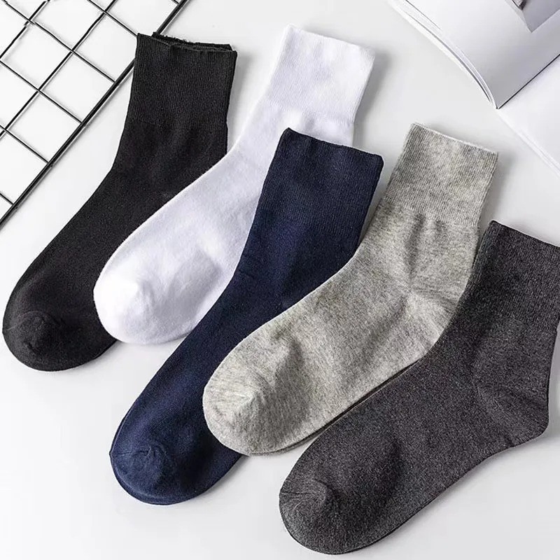 5 Pairs Diabetic Socks Loose Top Non-Binding Cotton Comfort Wide Fit Breathable