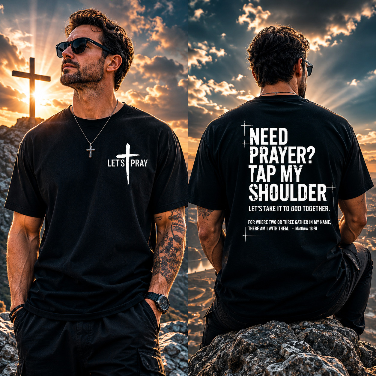 Need Prayer Tap My Shoulder Let’s Pray Christian Faith Tee