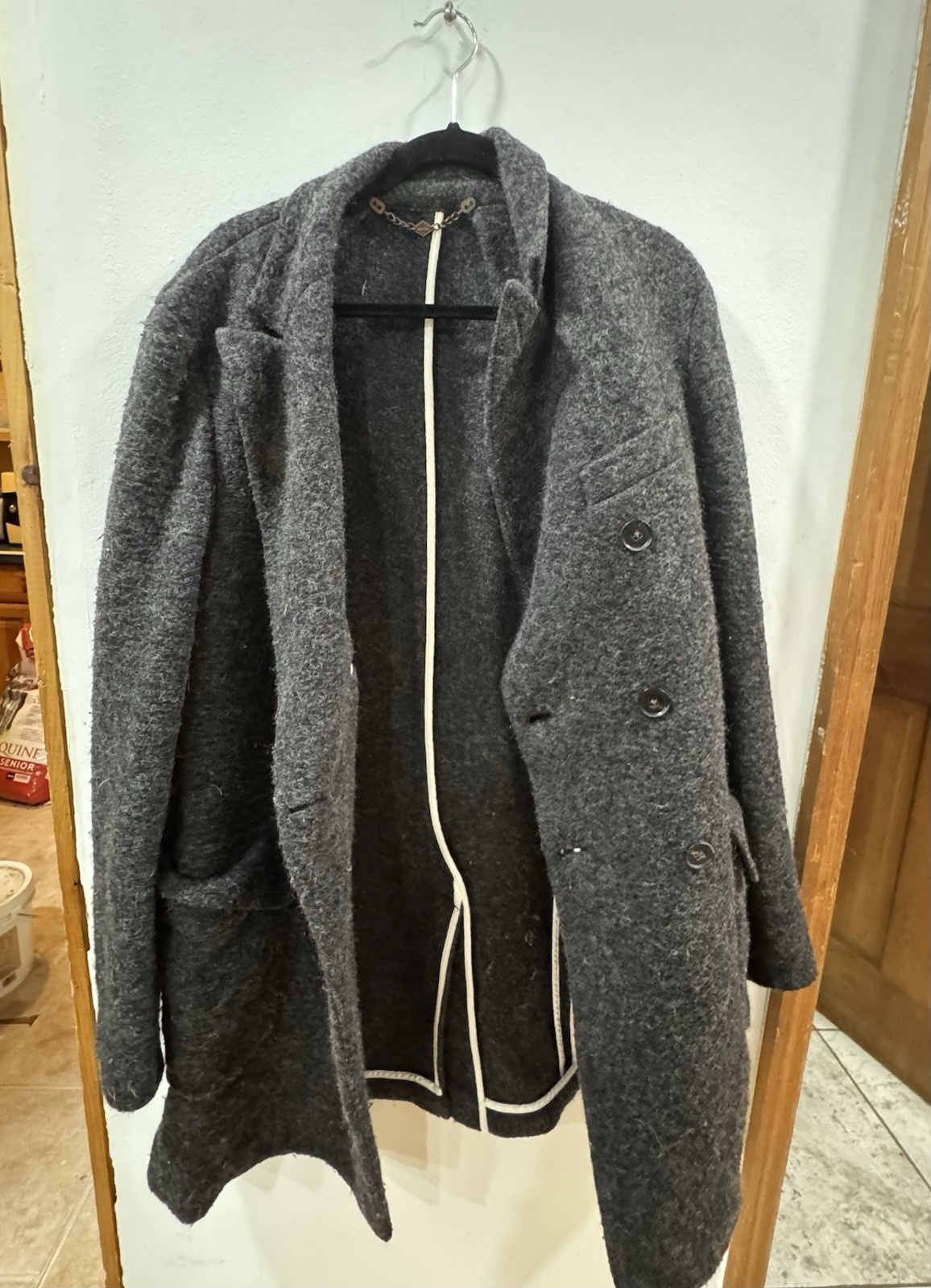 Atelier Scotch Double Breasted Wool Blend Overcoat Peacoat Mens EU 50 US 40