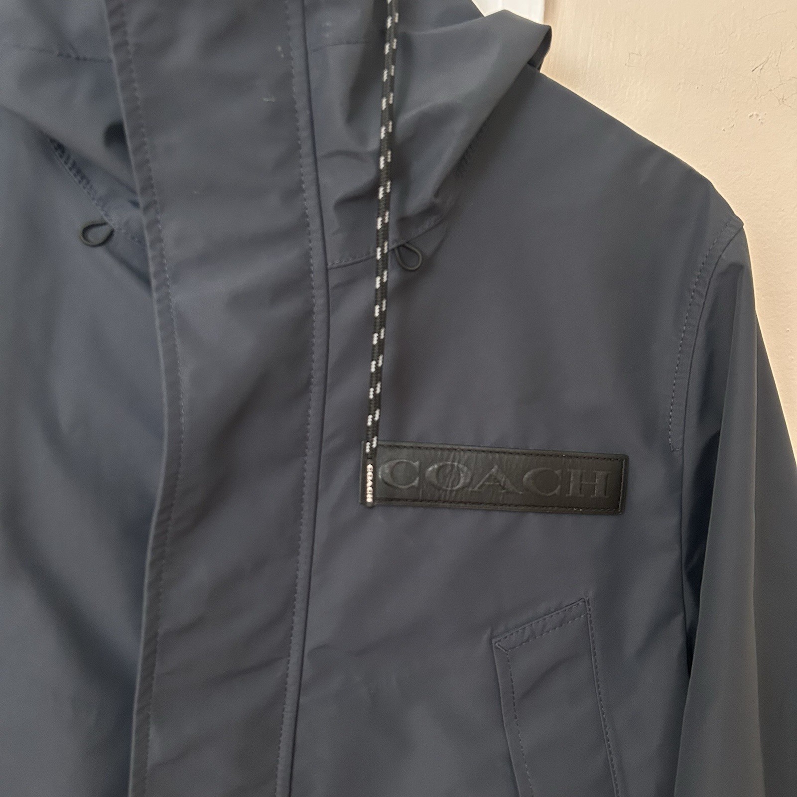 Coach Layer Parka C7813 Men’s M Navy Hooded Jacket NWT Water Resistant MSRP $698