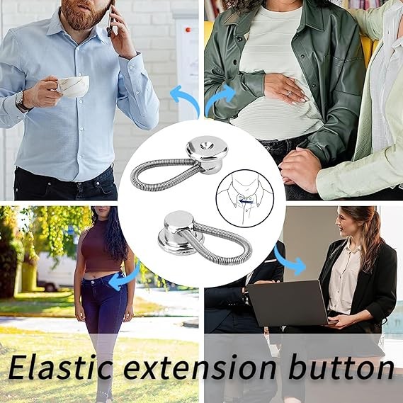 Metal Collar Neck Waist Extender Expander Buttons for Men Dress Shirt Pants Lot