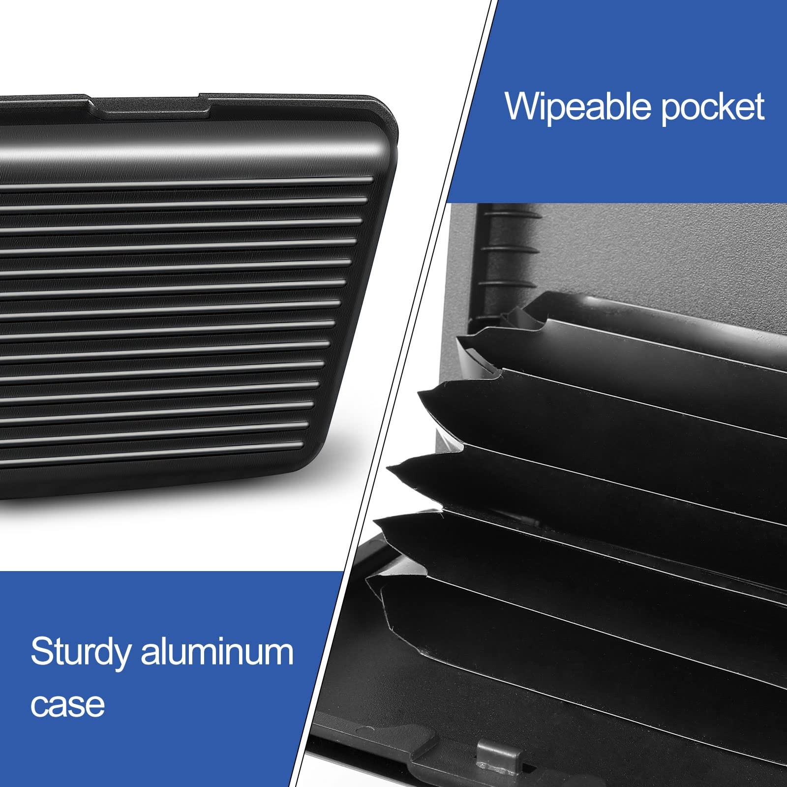 Aluminum Metal Wallet Business ID Credit Card Case Holder Anti RFID Scanning USA