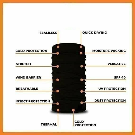Neck Gaiter Premium Cotton Black Face Mask Balaclava Neckerchief Bandana Lot