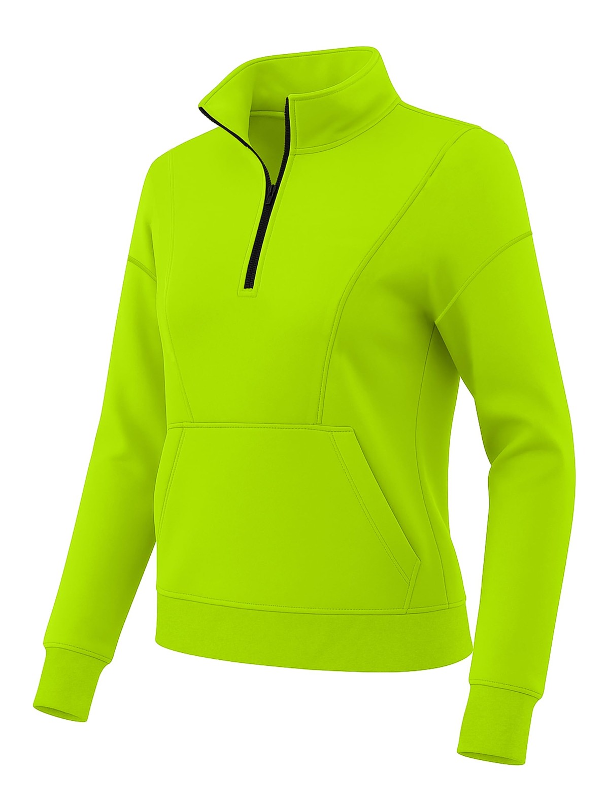 Womens Fleece Lined Pullover Hoodie Quarter Zip Up Arryn Oversize Sweatshirt