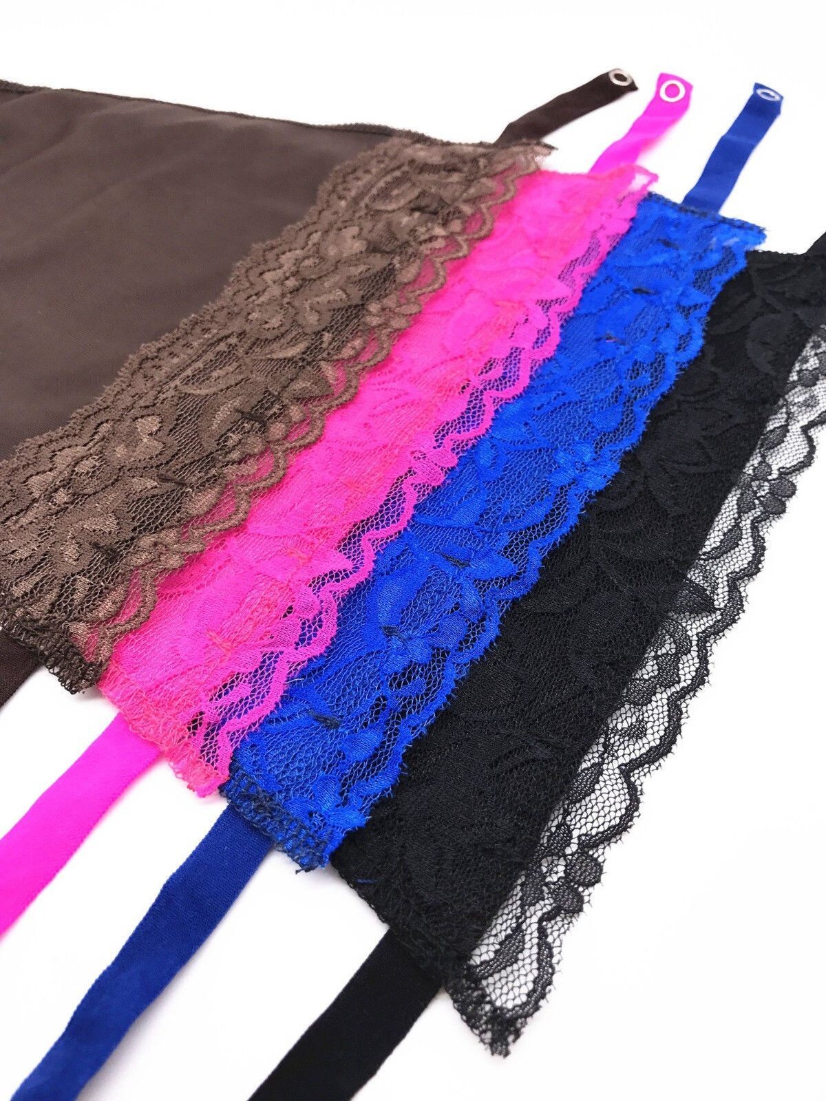 7 Pack Women Lace Cami Clip-on Mock Camisole Overlay Modesty Panel