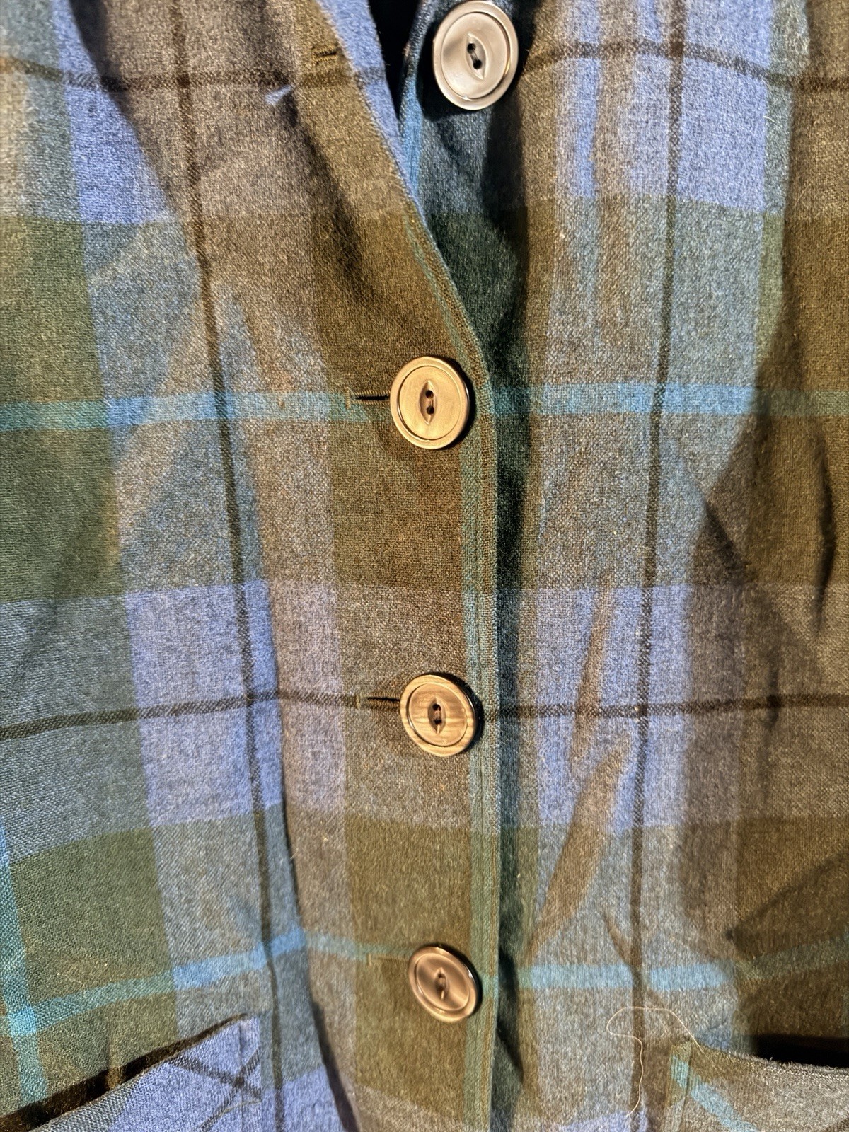 Vintage Pendleton Blazer Women’s Plaid 100% Wool Made in USA Button