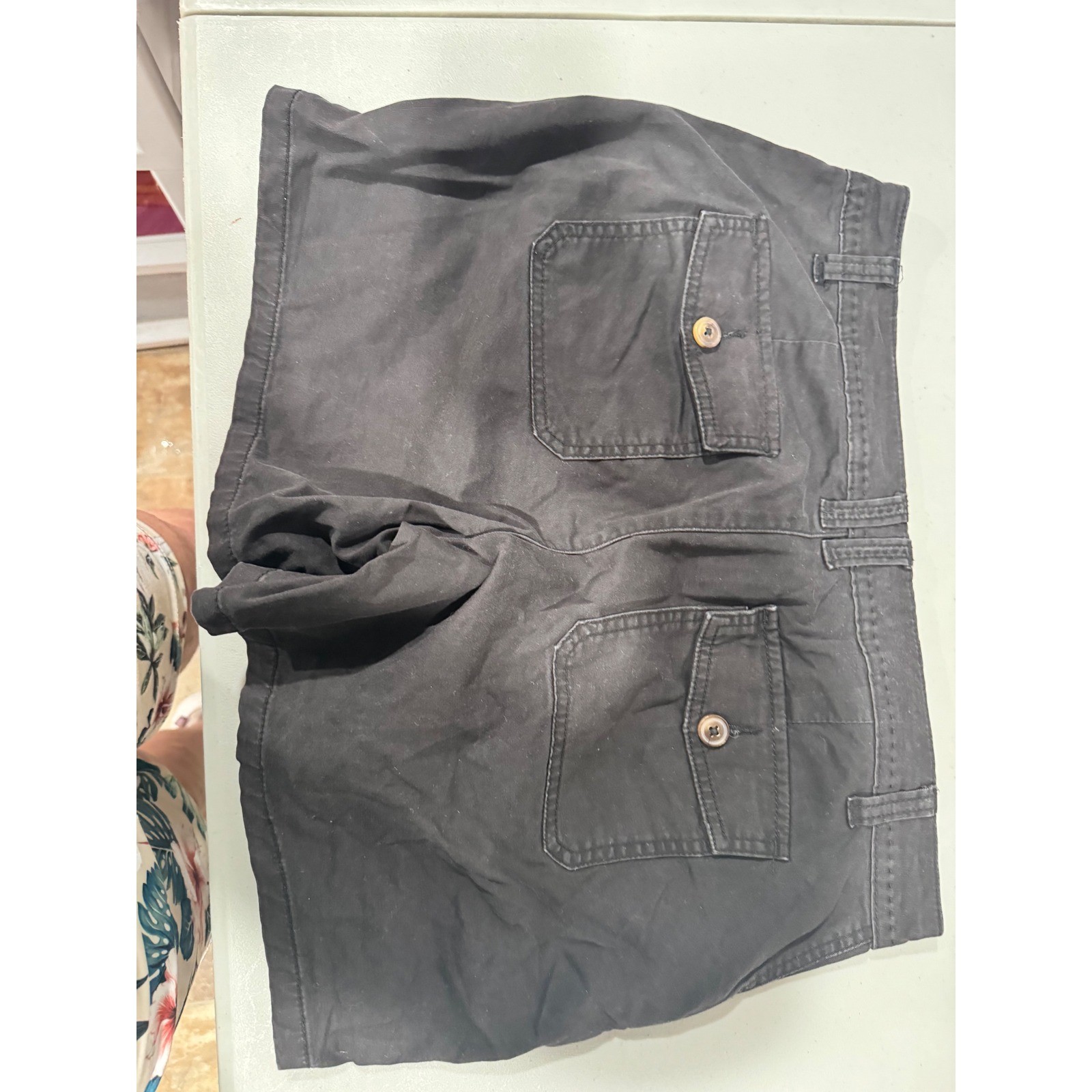 Maurices Womens Black Utility Shorts Size 9/10 Cotton Spandex Casual Cargo