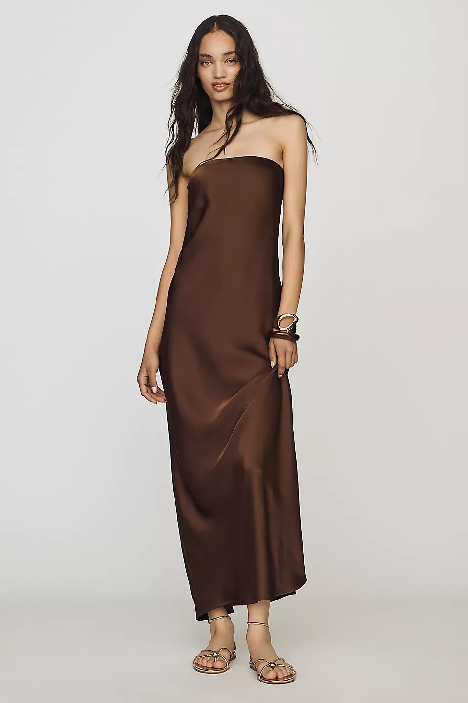 Anthropologie – Fleur Strapless Satin Maxi Slip Dress 4130929940060