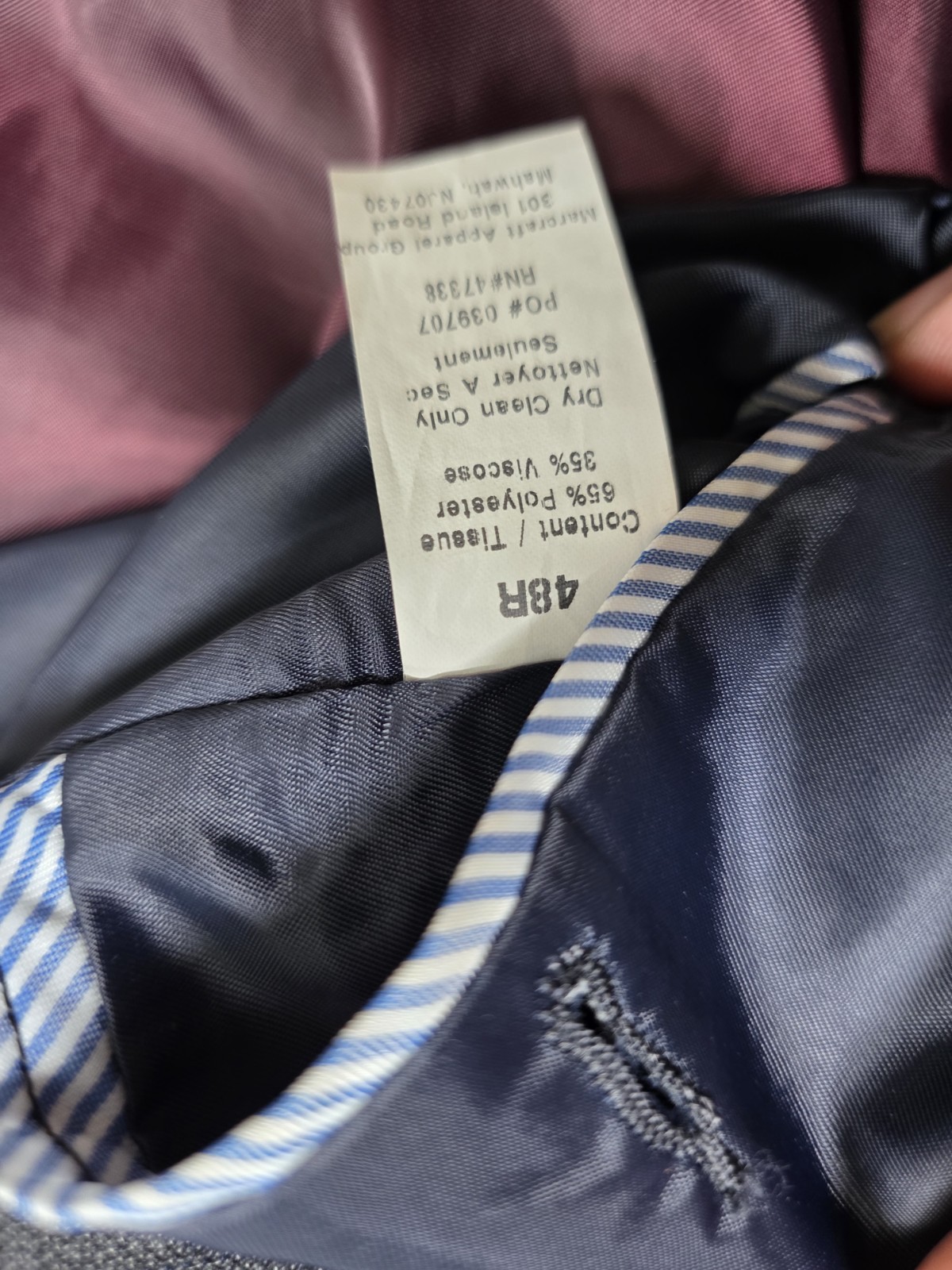 Tommy Hilfiger Men’s Gray Plaid Blazer 48R 3-Button Single-Breasted